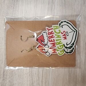 Merry Grinchmas Gold Hypoallergenic Earrings